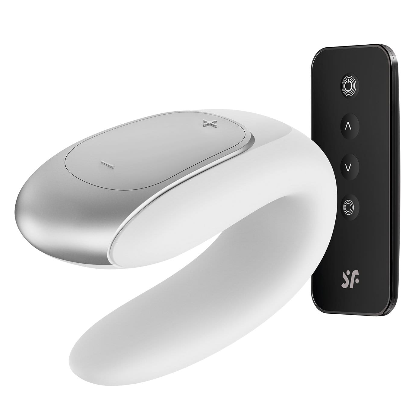 Satisfyer - Double Fun App-Controlled Couple's Vibrator with Remote Control (White) Remote Control Couple's Massager (Vibration) Rechargeable 4061504002453 CherryAffairs