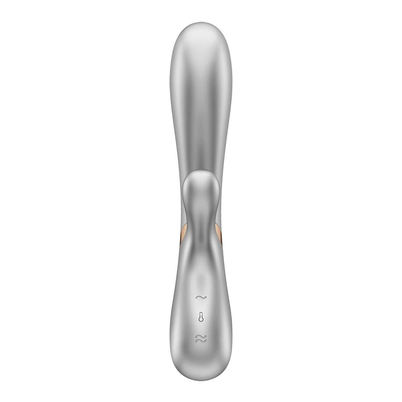 Satisfyer - Hot Lover Warming Rabbit Vibrator with Bluetooth and App (Silver/Champagne) Rabbit Dildo (Vibration) Rechargeable 520203906 CherryAffairs