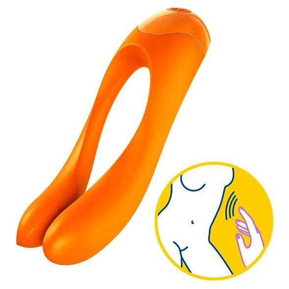 Satisfyer - Candy Cane Finger Vibrator (Orange) Clit Massager (Vibration) Rechargeable 4061504004143 CherryAffairs