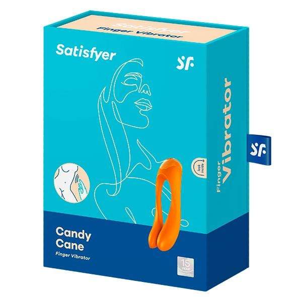 Satisfyer - Candy Cane Finger Vibrator (Orange) Clit Massager (Vibration) Rechargeable 4061504004143 CherryAffairs