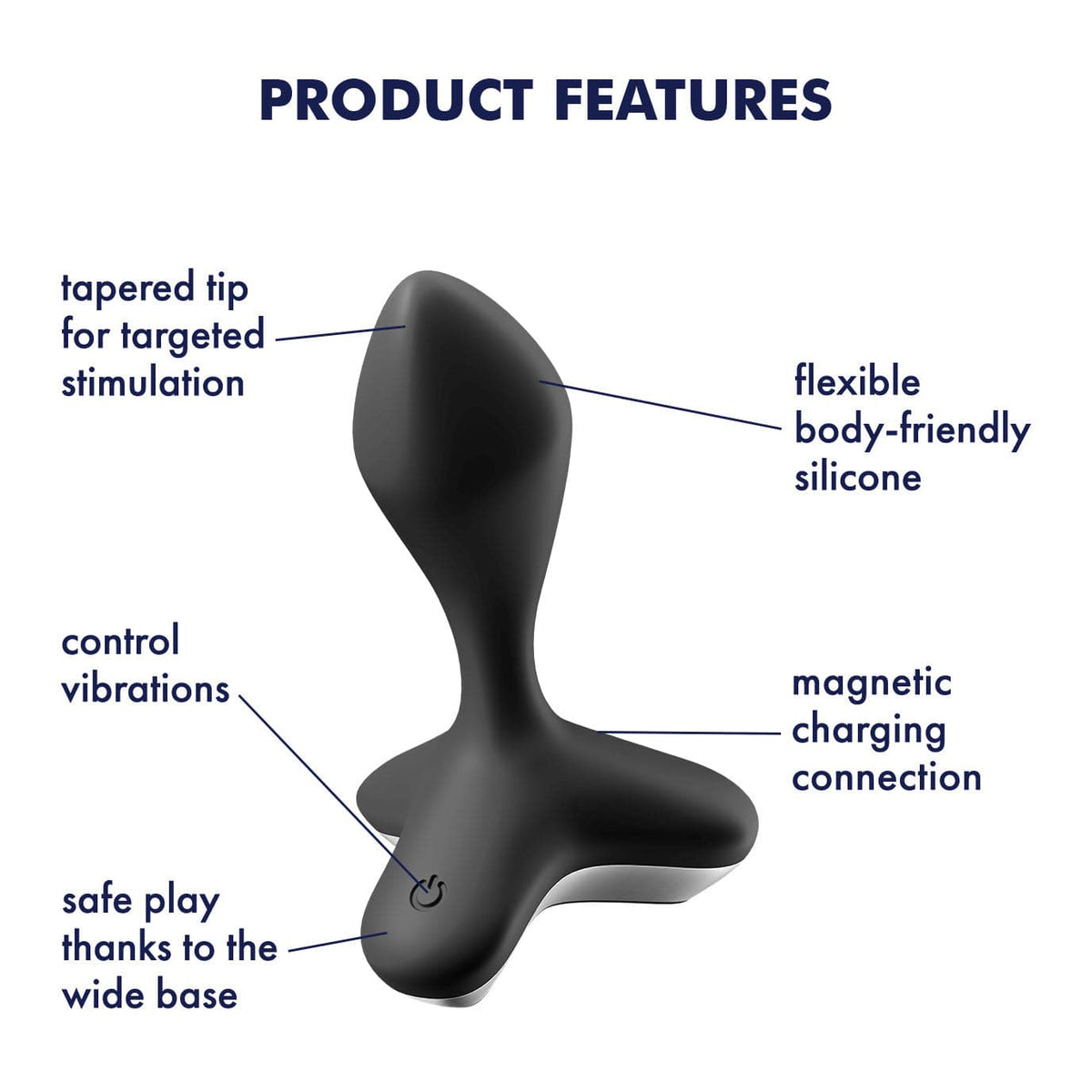 Satisfyer - Game Changer Genderless Vibrating Anal Plug (Black) G Spot Dildo (Vibration) Rechargeable 4061504006772 CherryAffairs