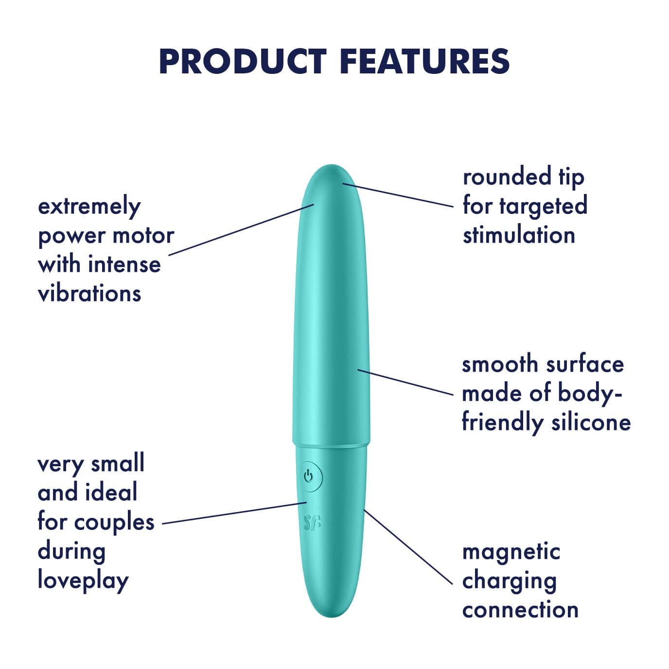 Satisfyer - Ultra Power Bullet 6 Vibrator (Turquoise) Bullet (Vibration) Rechargeable 4061504007687 CherryAffairs