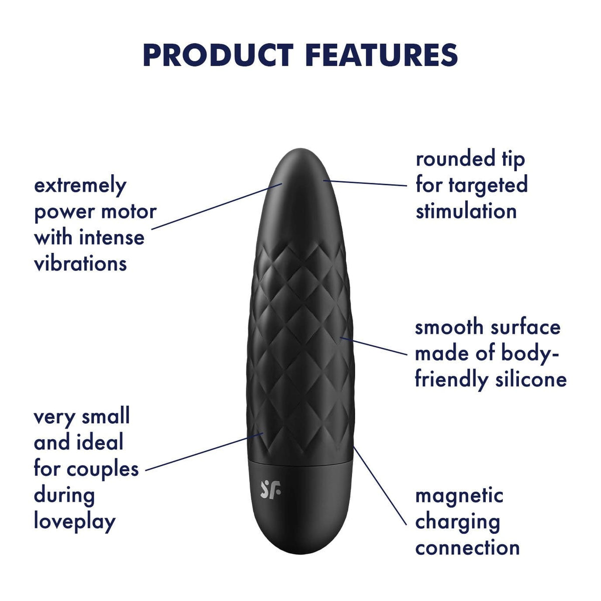 Satisfyer - Ultra Power Bullet 5 Vibrator (Black) Bullet (Vibration) Rechargeable 520212263 CherryAffairs