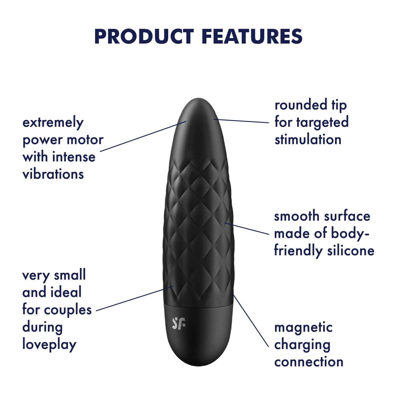Satisfyer - Ultra Power Bullet 5 Vibrator (Black) Bullet (Vibration) Rechargeable 520212263 CherryAffairs