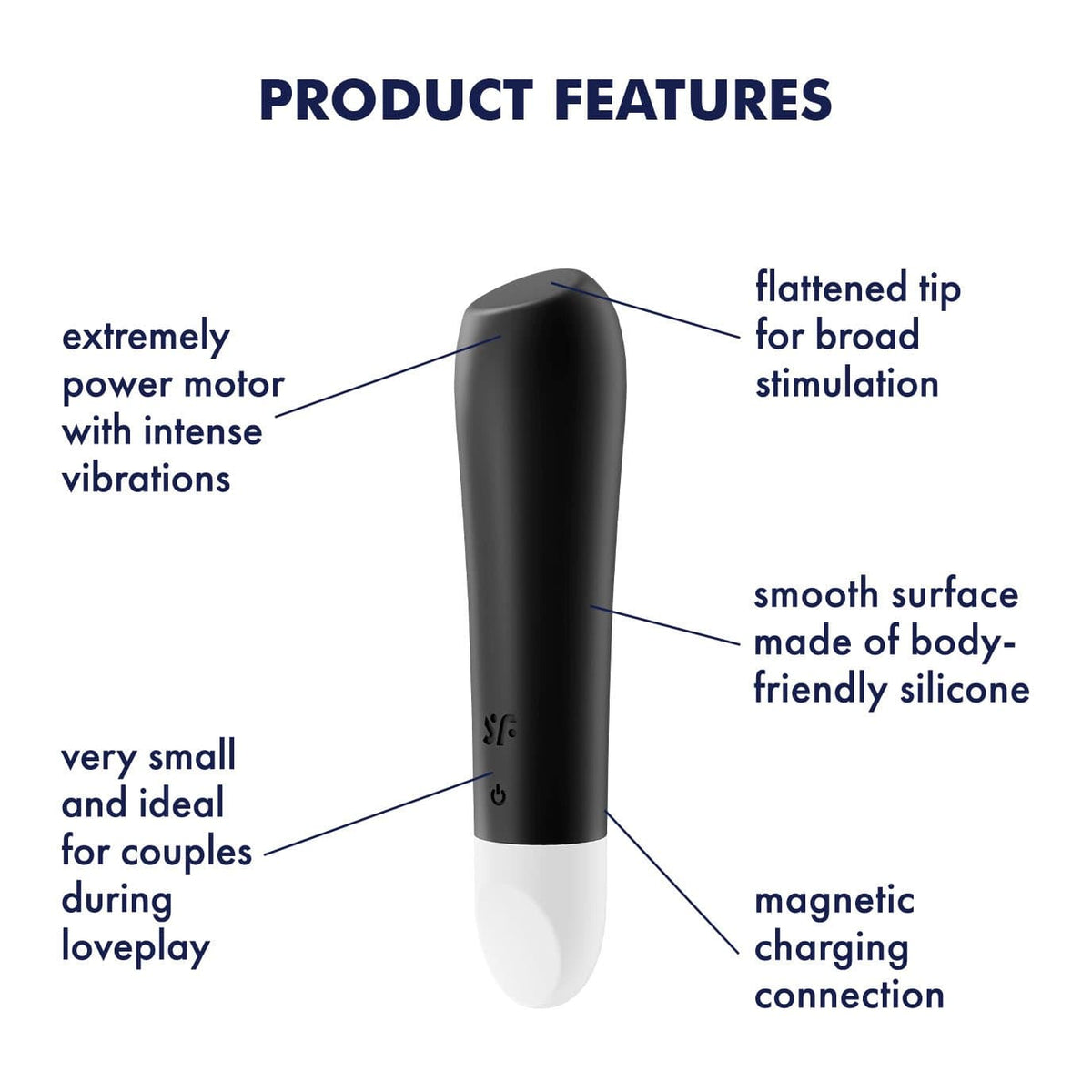 Satisfyer - Ultra Power Bullet 2 Vibrator (Black) Bullet (Vibration) Rechargeable 520212525 CherryAffairs