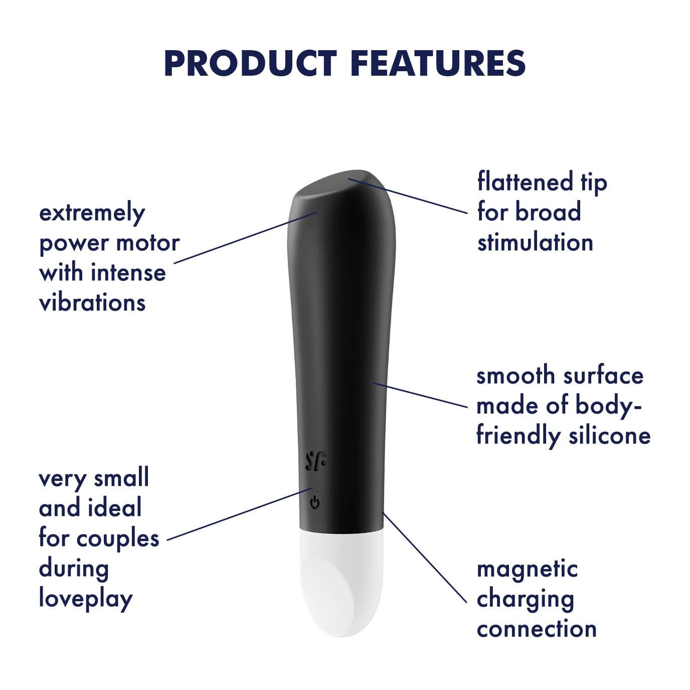 Satisfyer - Ultra Power Bullet 2 Vibrator (Black) Bullet (Vibration) Rechargeable 520212525 CherryAffairs