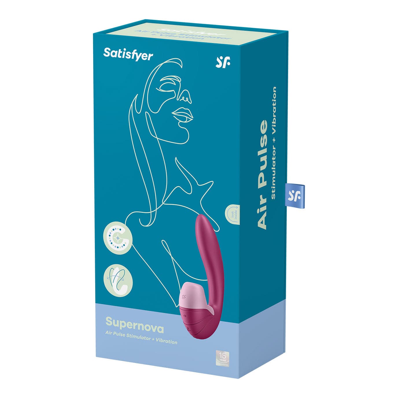 Satisfyer - Supernova Clitoral Air G Spot Dual Stimulator (Berry) Clit Massager (Vibration) Rechargeable 4061504009742 CherryAffairs