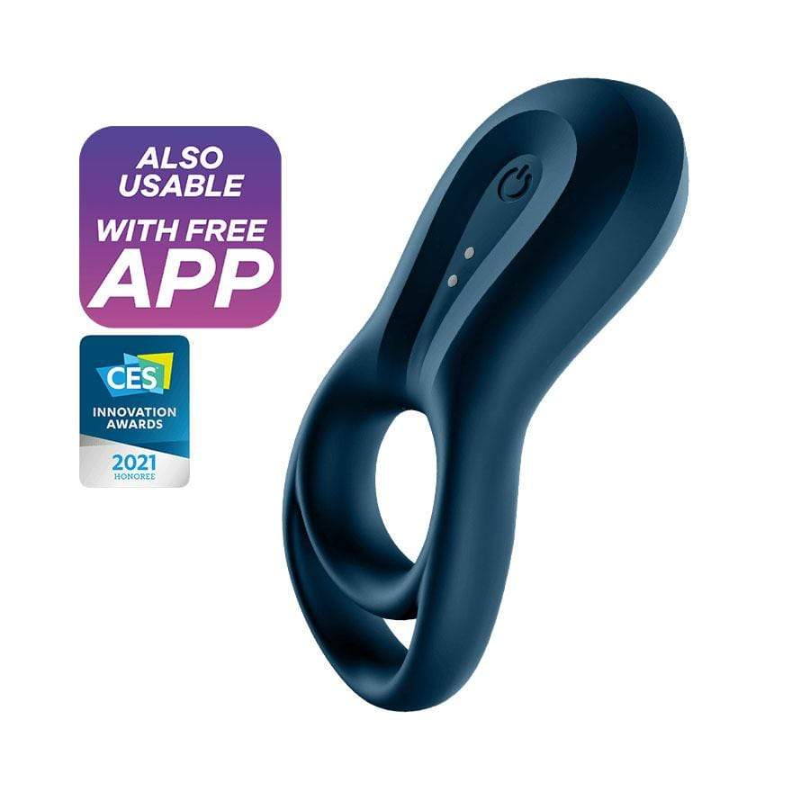 Satisfyer - Epic Duo Bluetooth App-Controlled Silicone Vibrating Cock Ring (Black) Silicone Cock Ring (Vibration) Rechargeable 4061504009940 CherryAffairs