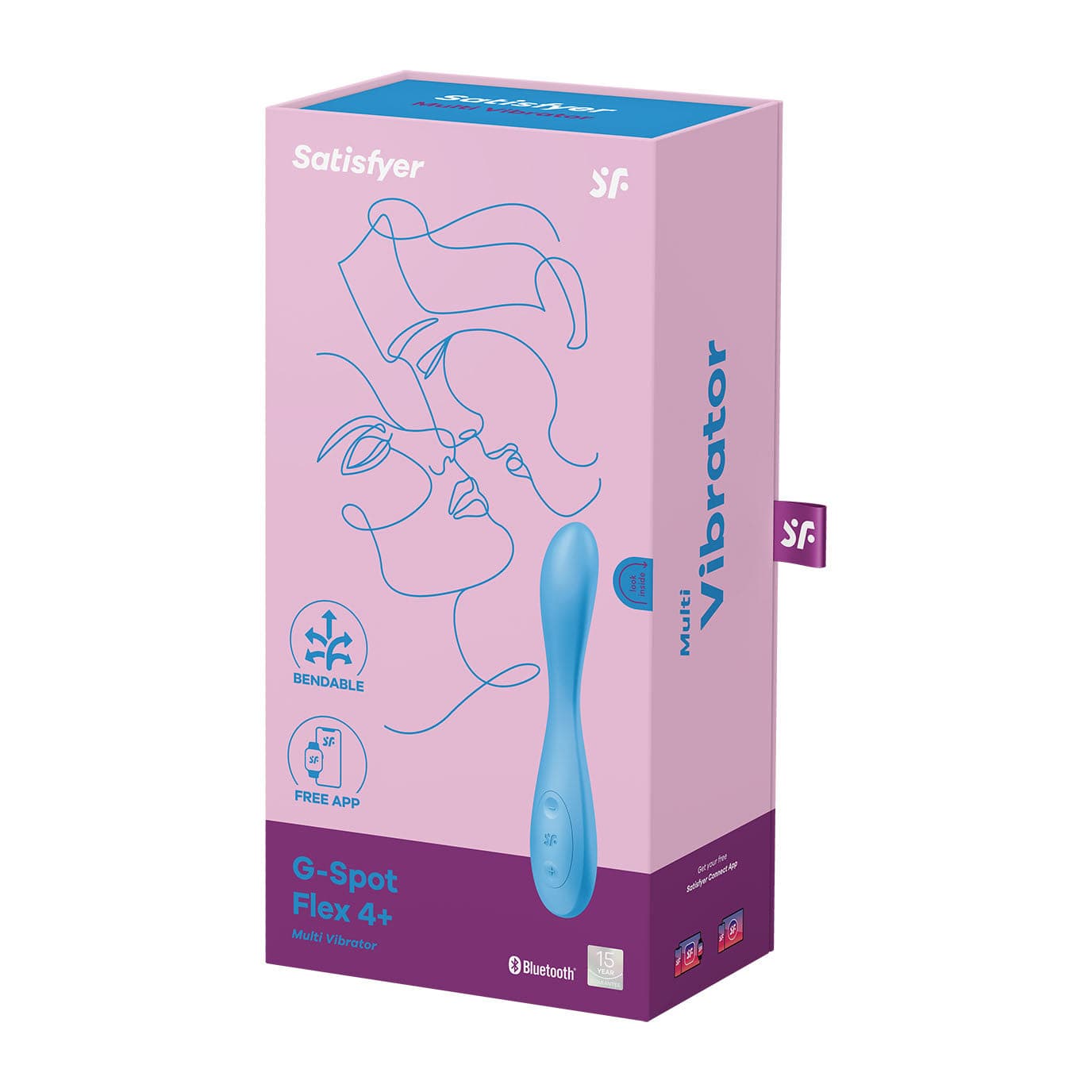 Satisfyer - Flex 4+ App-Controlled G Spot Vibrator (Blue) G Spot Dildo (Vibration) Rechargeable 4061504038698 CherryAffairs