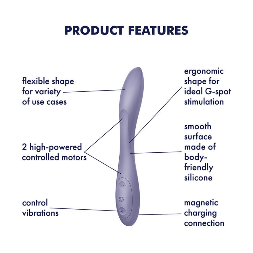 Satisfyer - Flex 2 G-Spot Vibrator (Violet) G Spot Dildo (Vibration) Rechargeable 4061504043791 CherryAffairs