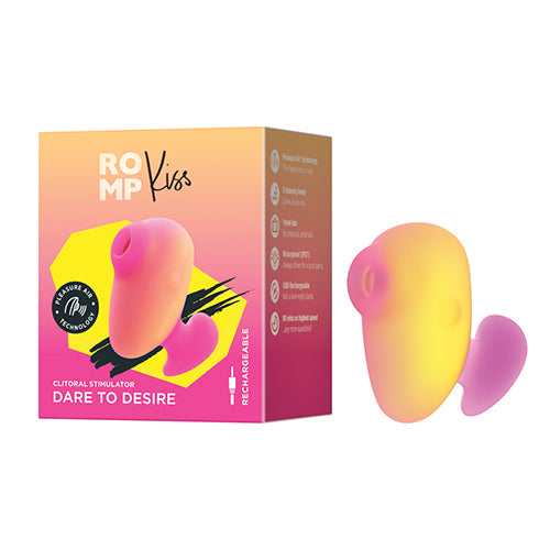 Romp - Kiss Finger Clitoral Air Stimulator (Pink) - Pink - Clit Massager (Vibration) Rechargeable