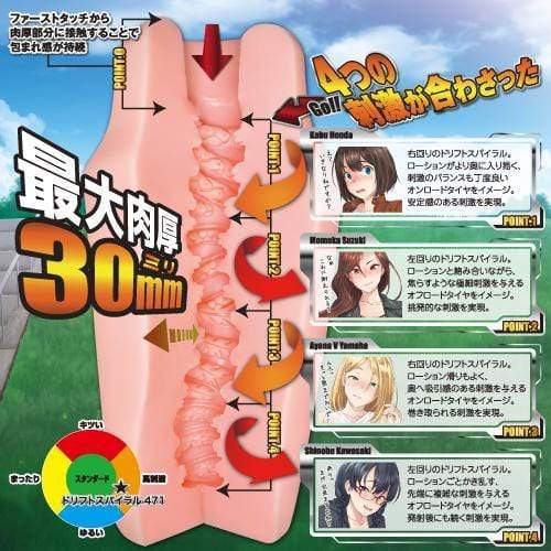 Toysheart - Drift Spiral 471 Onahole (Beige) Masturbator Soft Stroker (Non Vibration) 4526374113239 CherryAffairs