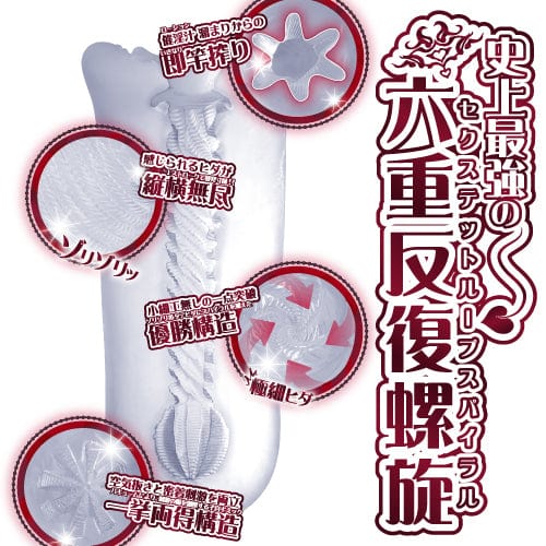 Toysheart - Vertical Fold Spiral Hard Onahole (Clear) Masturbator Soft Stroker (Non Vibration) 621253095 CherryAffairs