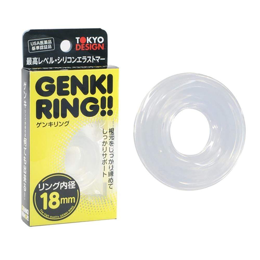 Tokyo Design - Genki Cock Ring 18mm (Clear) Rubber Cock Ring (Non Vibration) 4545742121409 CherryAffairs
