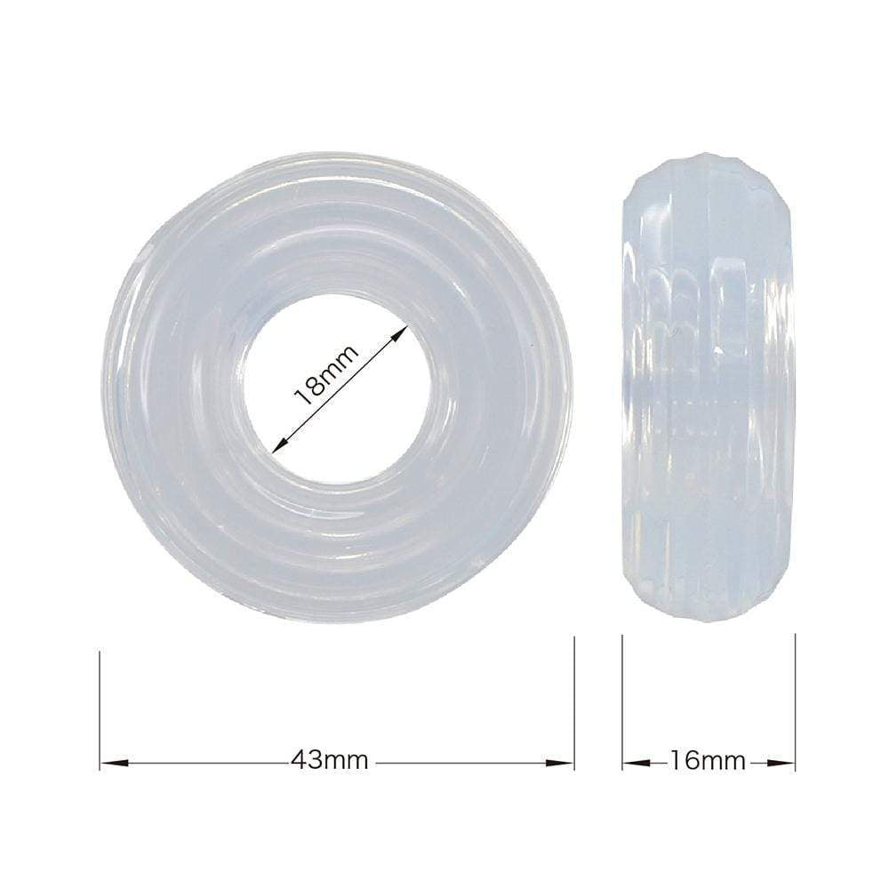 Tokyo Design - Genki Cock Ring 18mm (Clear) Rubber Cock Ring (Non Vibration) 4545742121409 CherryAffairs