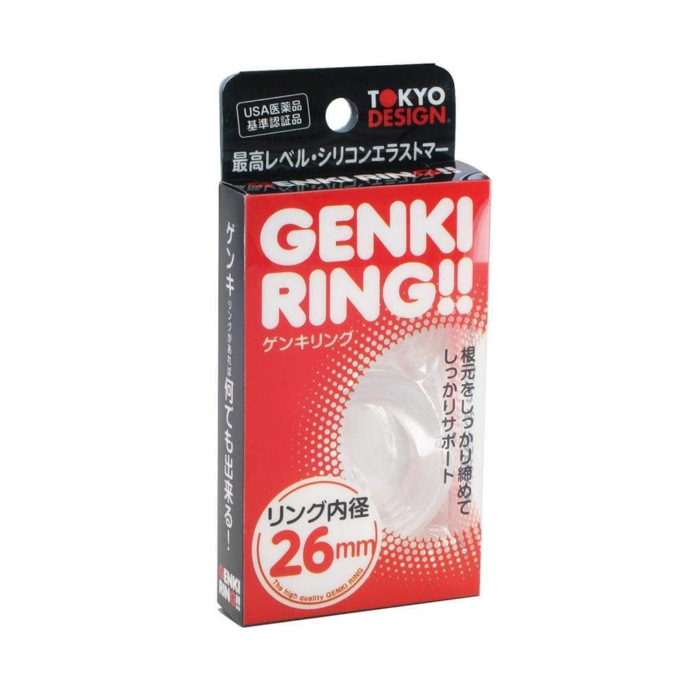 Tokyo Design - Genki Cock Ring 26mm (Clear) Rubber Cock Ring (Non Vibration) 4545742121409 CherryAffairs