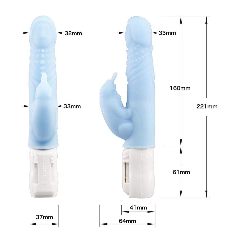 Aqua Classic - Purufuwa Textured Rabbit Vibrator (Blue) Rabbit Dildo (Vibration) Non Rechargeable 319709366 CherryAffairs