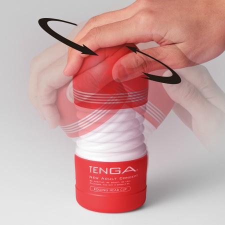 Tenga - New Rolling Head Cup Masturbator (Red) Masturbator Non Reusable Cup (Non Vibration) 293496673 CherryAffairs