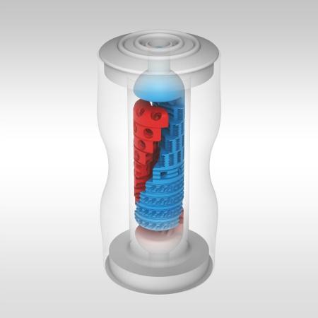Tenga - New Dual Feel Cup Masturbator (Red/Gray) Masturbator Non Reusable Cup (Non Vibration) 293496711 CherryAffairs