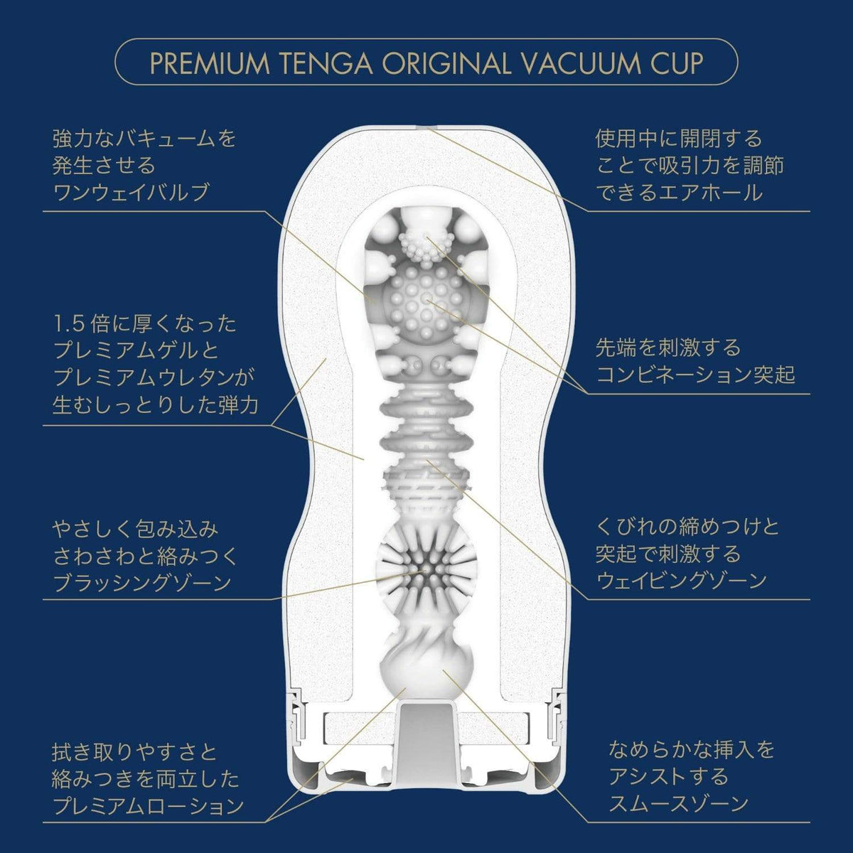 Tenga - Premium Tenga Master's Craft Edition Original Vaccum Cup (Blue) Masturbator Non Reusable Cup (Non Vibration) 4570030973286 CherryAffairs