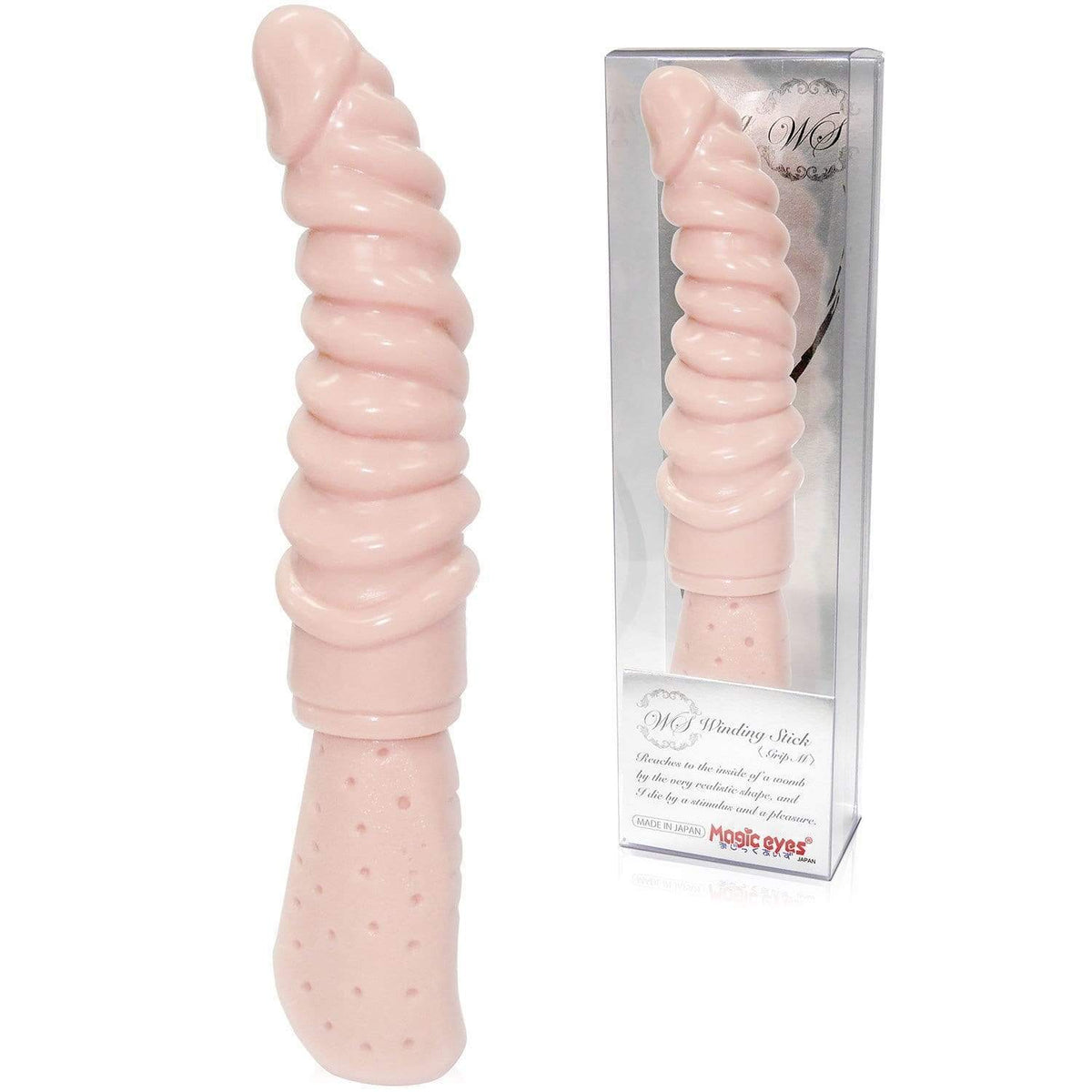 Magic Eyes - Winding Stick Grip M Dildo (Beige) Non Realistic Dildo w/o suction cup (Non Vibration) 4571324241494 CherryAffairs