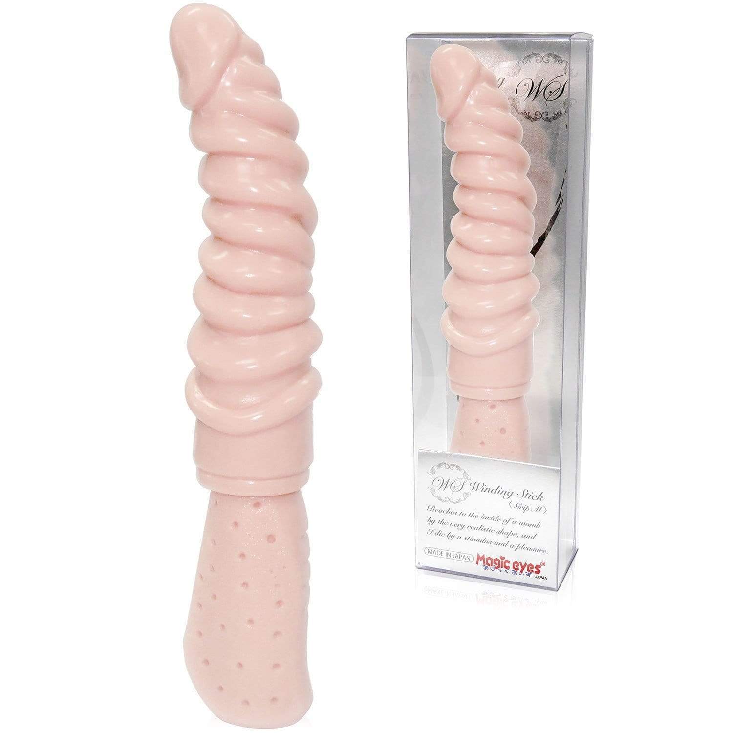 Magic Eyes - Winding Stick Grip M Dildo (Beige) Non Realistic Dildo w/o suction cup (Non Vibration) 4571324241494 CherryAffairs