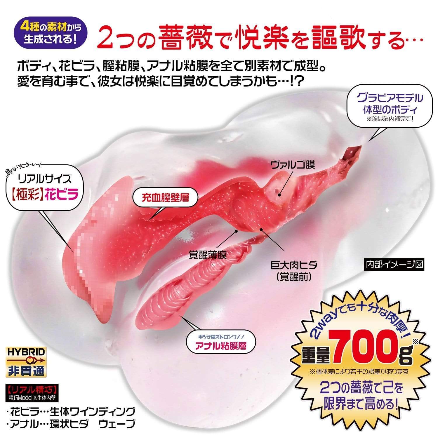 Magic Eyes - La Vie En Roses Crystal Hard Onahole (Clear) Masturbator Vagina (Non Vibration) 4571324242033 CherryAffairs