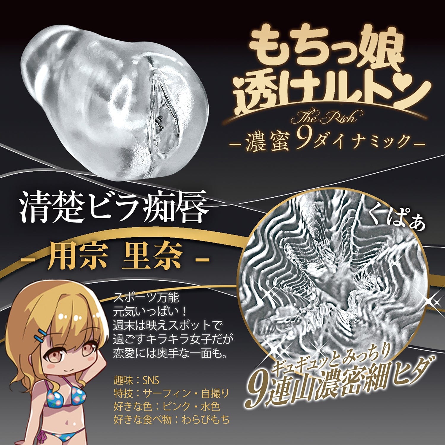 Magic Eyes - Mochikko Sheer Luton Rich Dark Honey 9 Dynamic Onahole (Clear) Masturbator Vagina (Non Vibration) 4571324243542 CherryAffairs