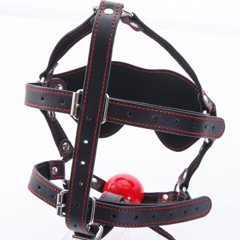 NPG - Benitsubaki Ball Gag with Blindfold Set (Black) Mask (Blind) 620220057 CherryAffairs