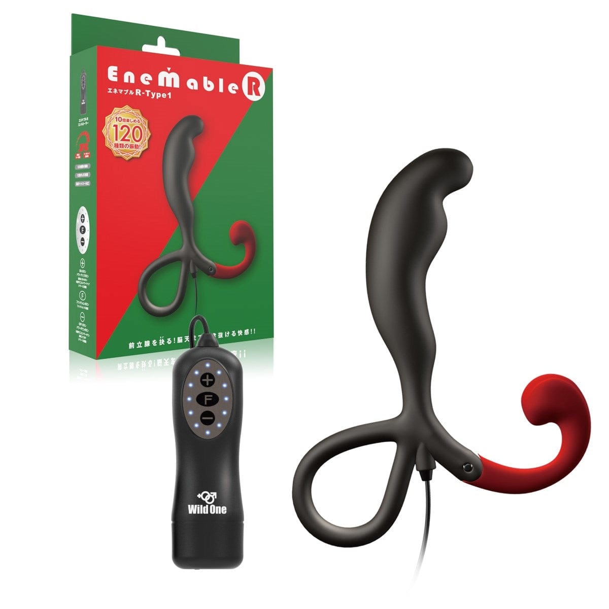 Wild One - Enemable R Type 1 Remote Control Prostate Massager (Black) Remote Control Anal Plug (Vibration) Non Rechargeable 621274962 CherryAffairs