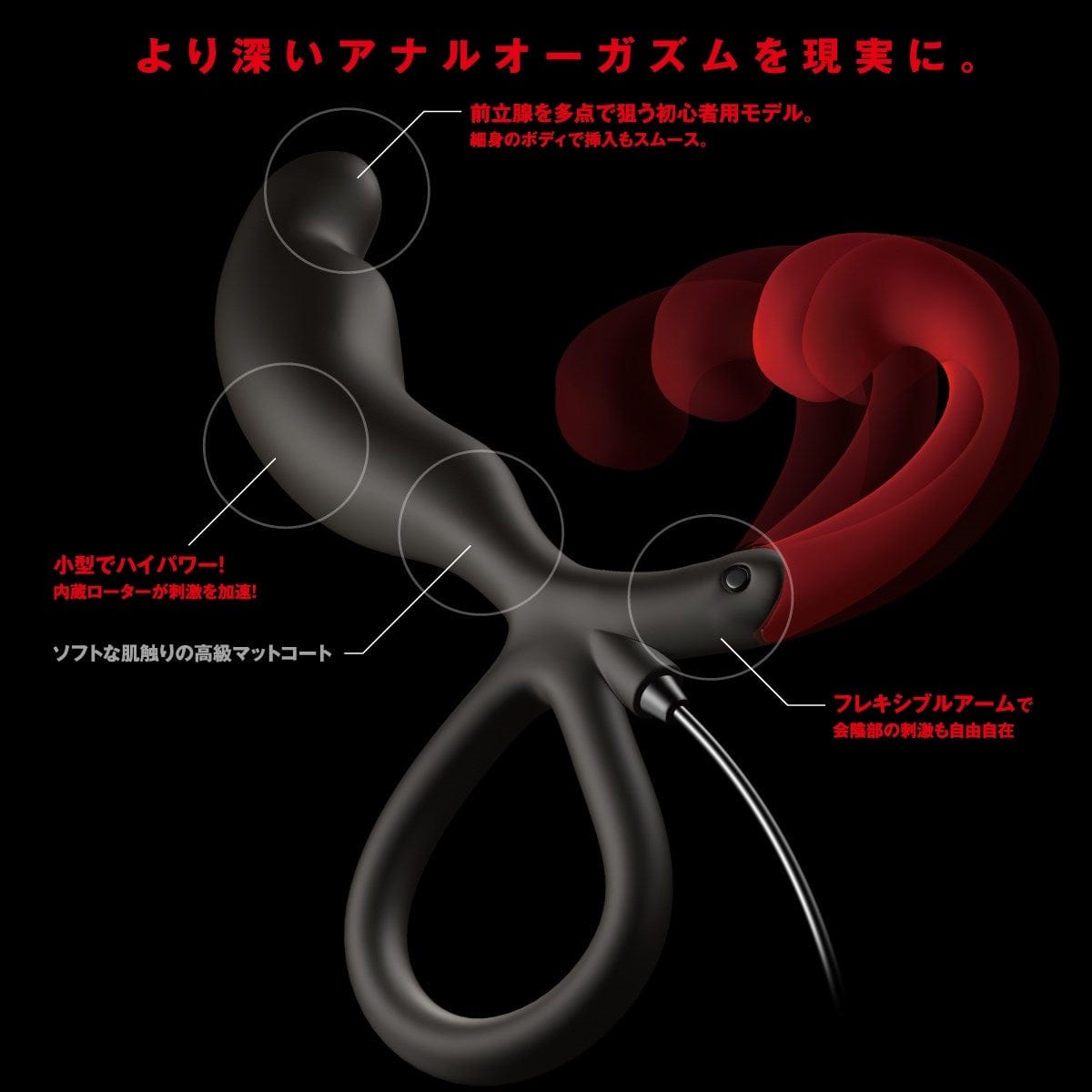 Wild One - Enemable R Type 1 Remote Control Prostate Massager (Black) Remote Control Anal Plug (Vibration) Non Rechargeable 621274962 CherryAffairs