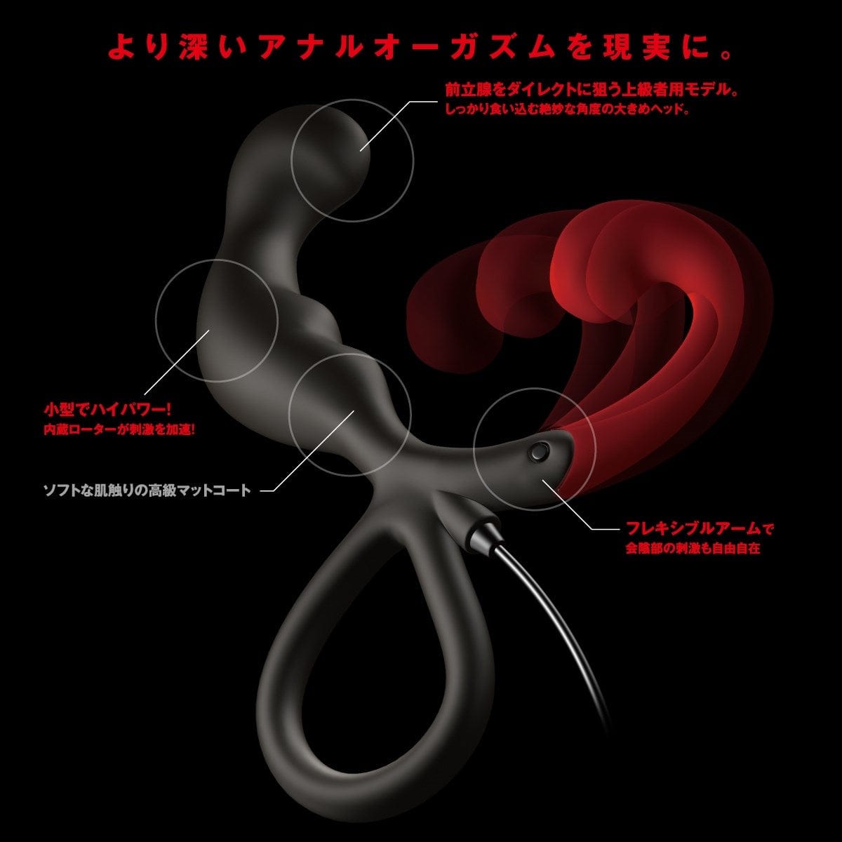 Wild One - Enemable R Type 2 Remote Control Prostate Massager (Black) Remote Control Anal Plug (Vibration) Non Rechargeable 621274931 CherryAffairs