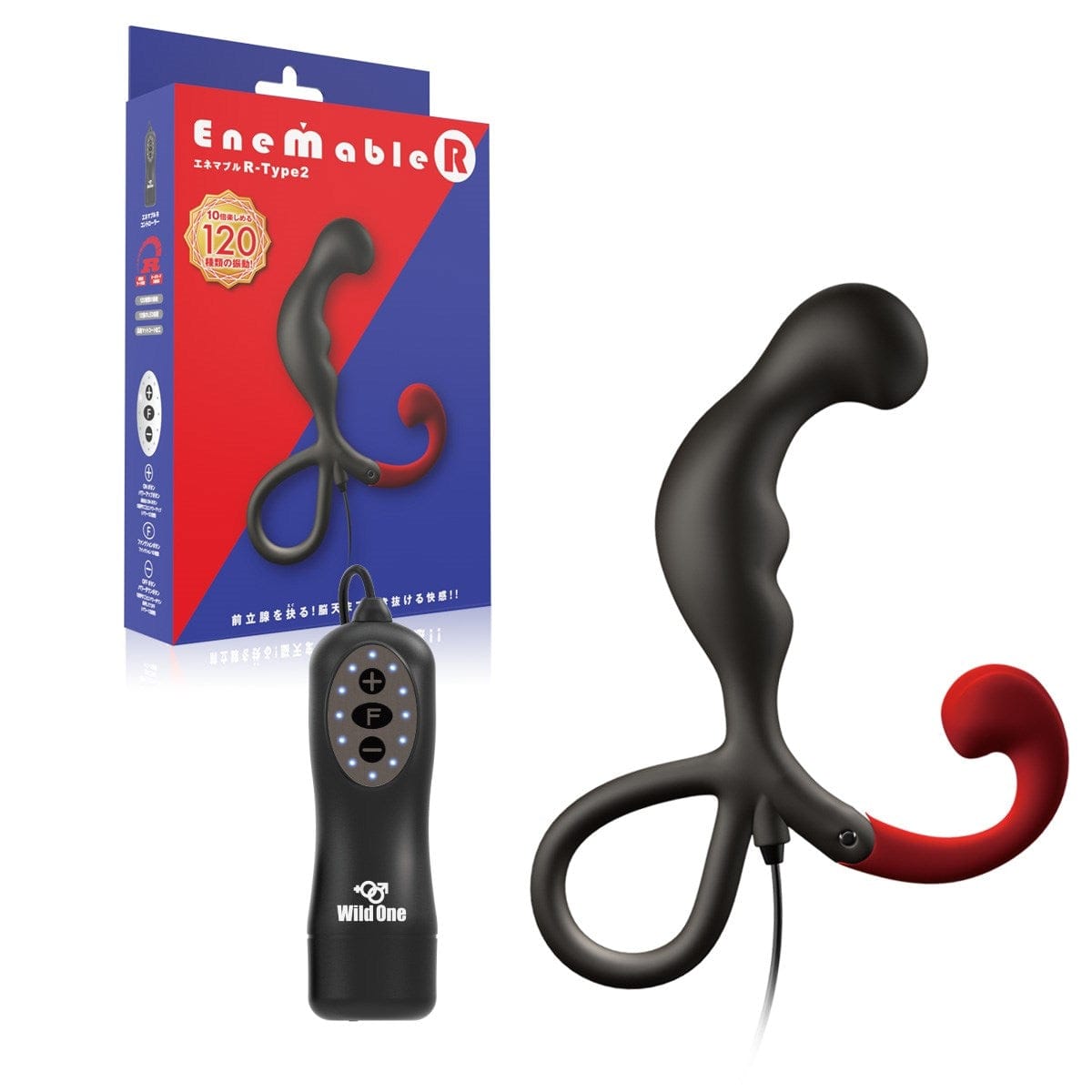Wild One - Enemable R Type 2 Remote Control Prostate Massager (Black) Remote Control Anal Plug (Vibration) Non Rechargeable 621274931 CherryAffairs