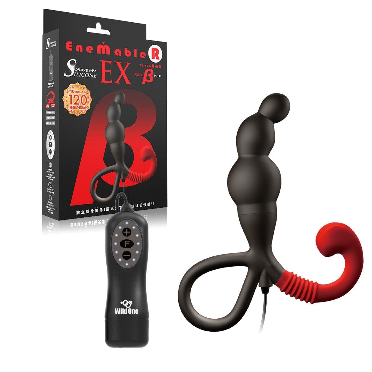 Wild One - Enemable R EX Type β Beta Remote Control Prostate Massager (Black) Remote Control Anal Plug (Vibration) Non Rechargeable 621271247 CherryAffairs