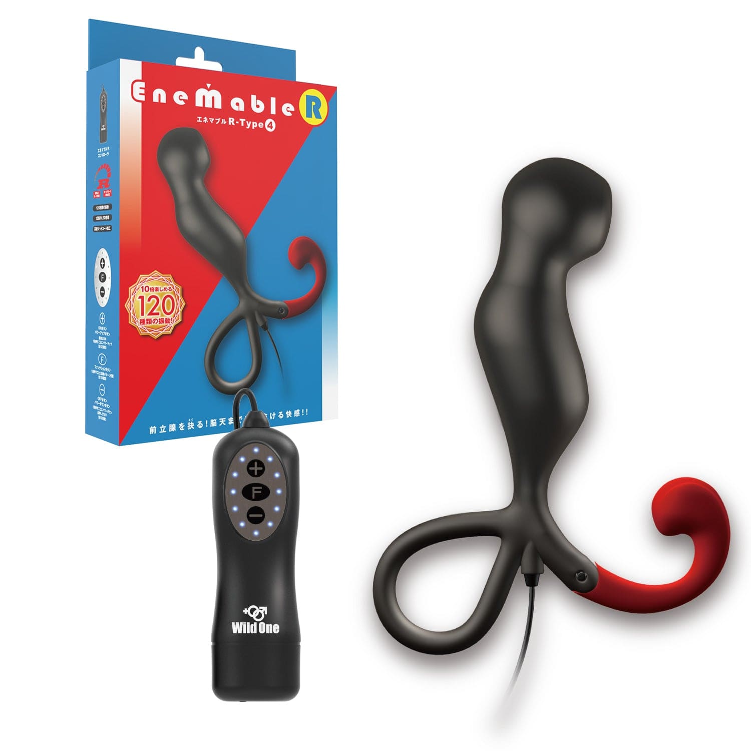 Wild One - Enemable R Type 4 Remote Control Prostate Massager (Black) Prostate Massager (Vibration) Non Rechargeable 626137133 CherryAffairs