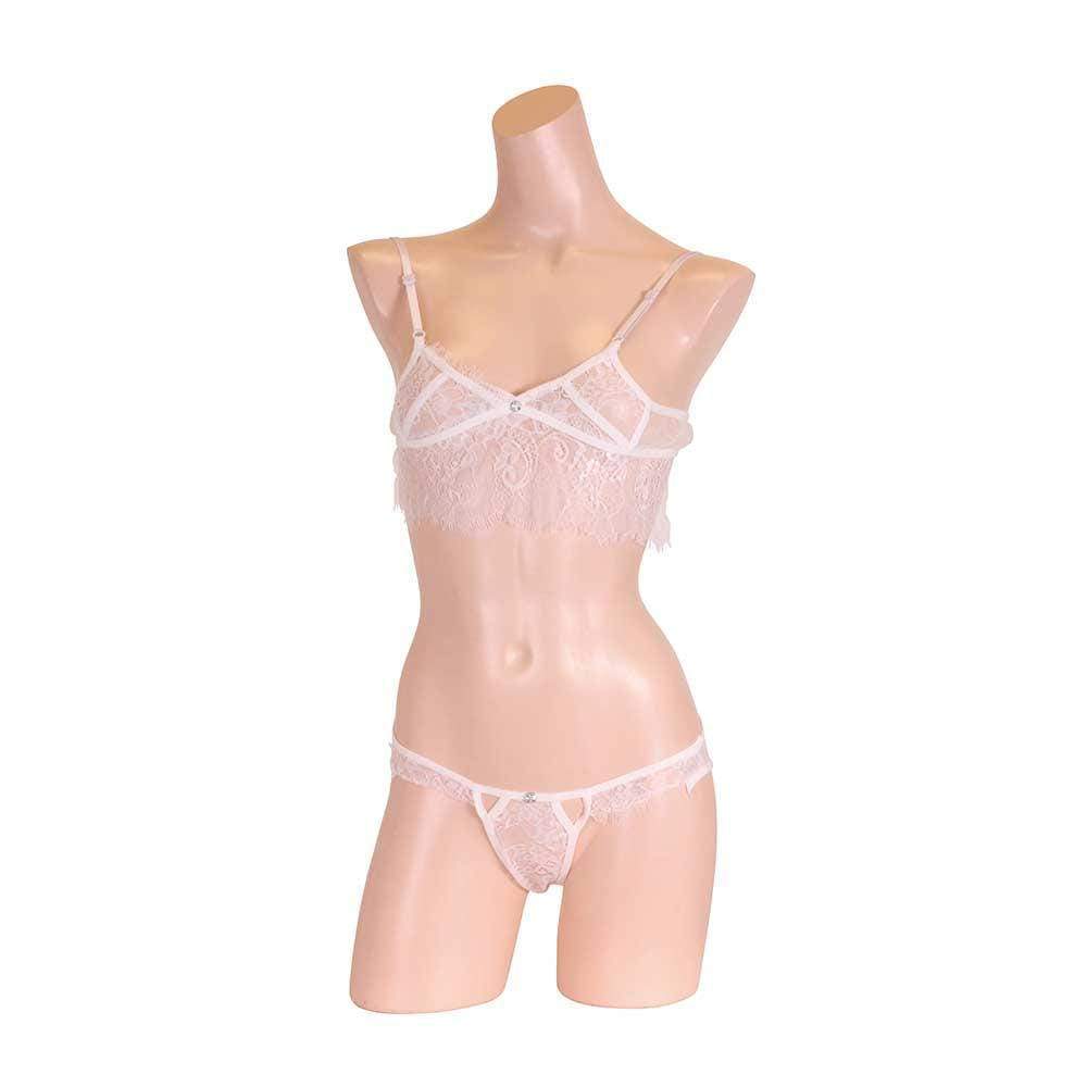 EROX - Aroma Feminine Lace Lingerie Set (White) Lingerie (Non Vibration)