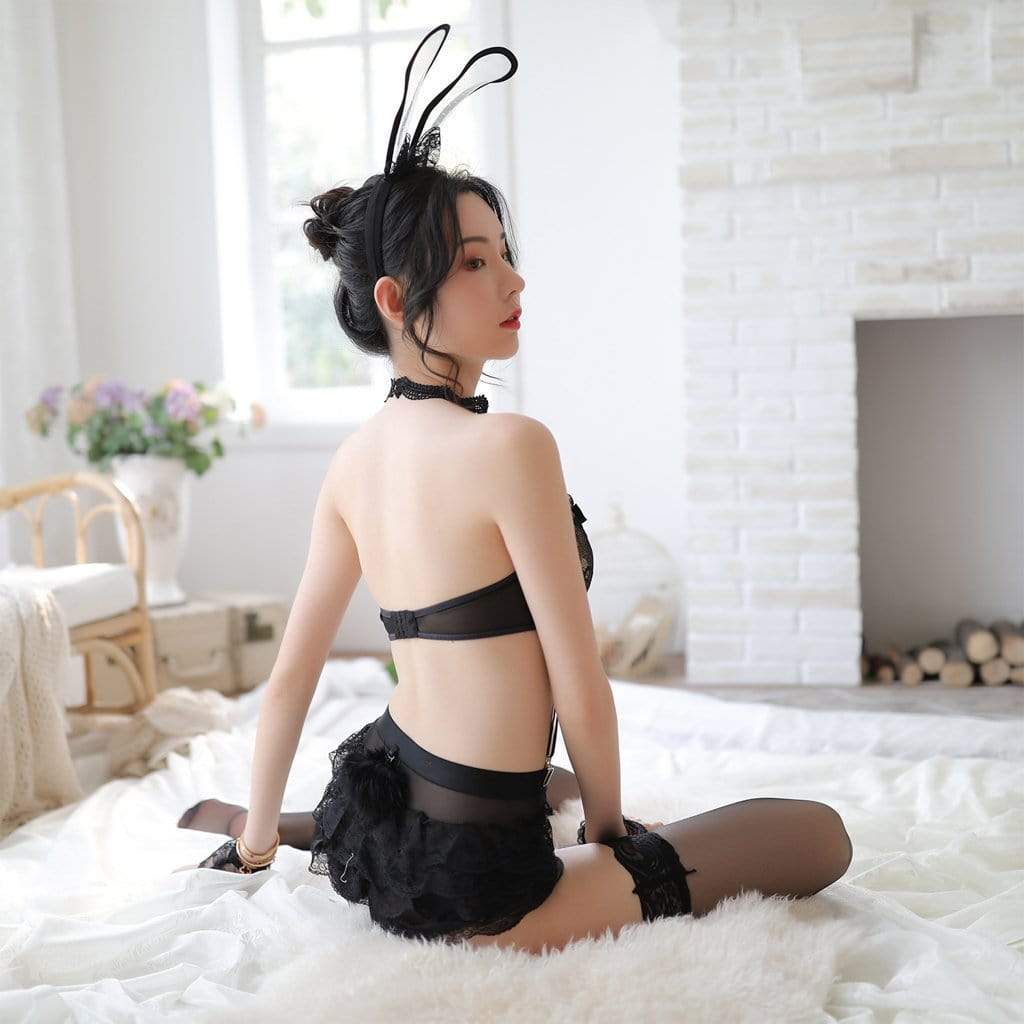 Garden - Tsukimi Dapyon Naughty Bunny Costume (Black) Costumes 4573463892599 CherryAffairs