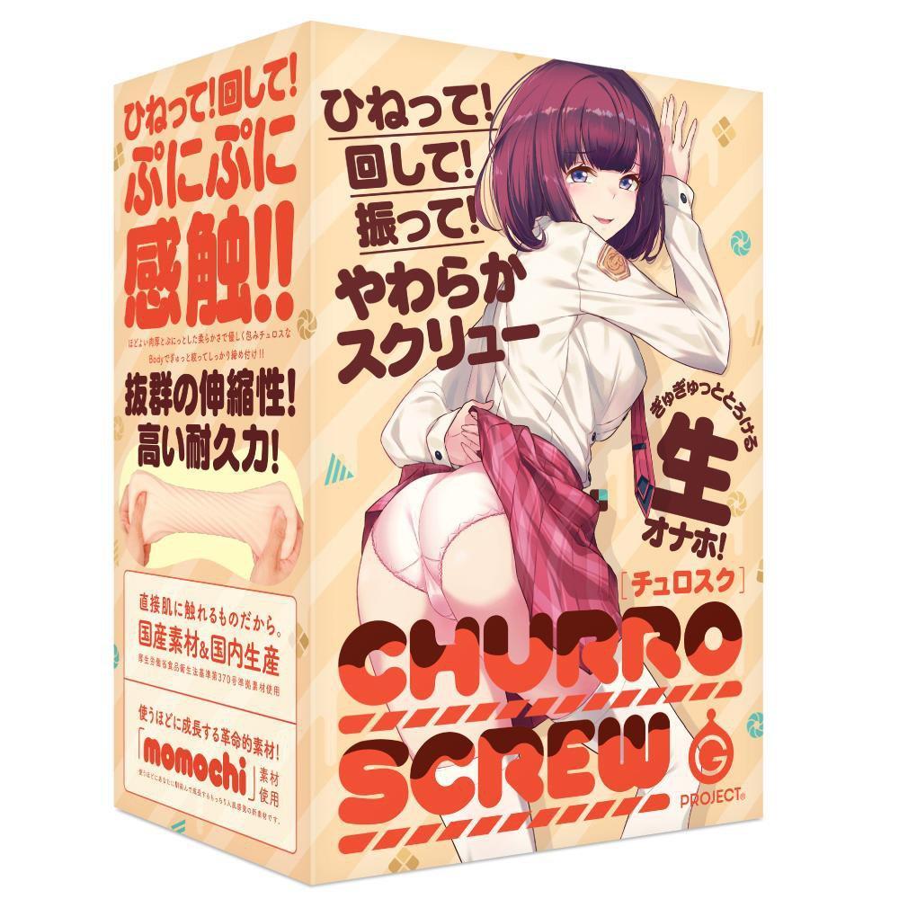 G Project - Momochi Churro Screw Onahole (Beige) Masturbator Soft Stroker (Non Vibration) Durio Asia