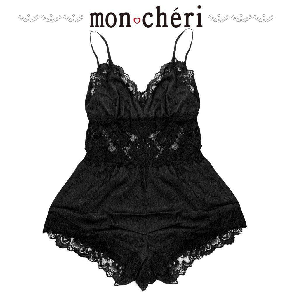 Enjoy Toys - Mon Cheri Room Wear Mor0008 Romper Chemise (Black) Chemises 4580395732800 CherryAffairs