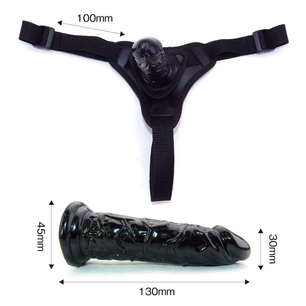 Wild One - SM Premium Strap On Dildo (Black) Strap On with Dildo for Reverse Insertion (Non Vibration) 4582137933438 CherryAffairs