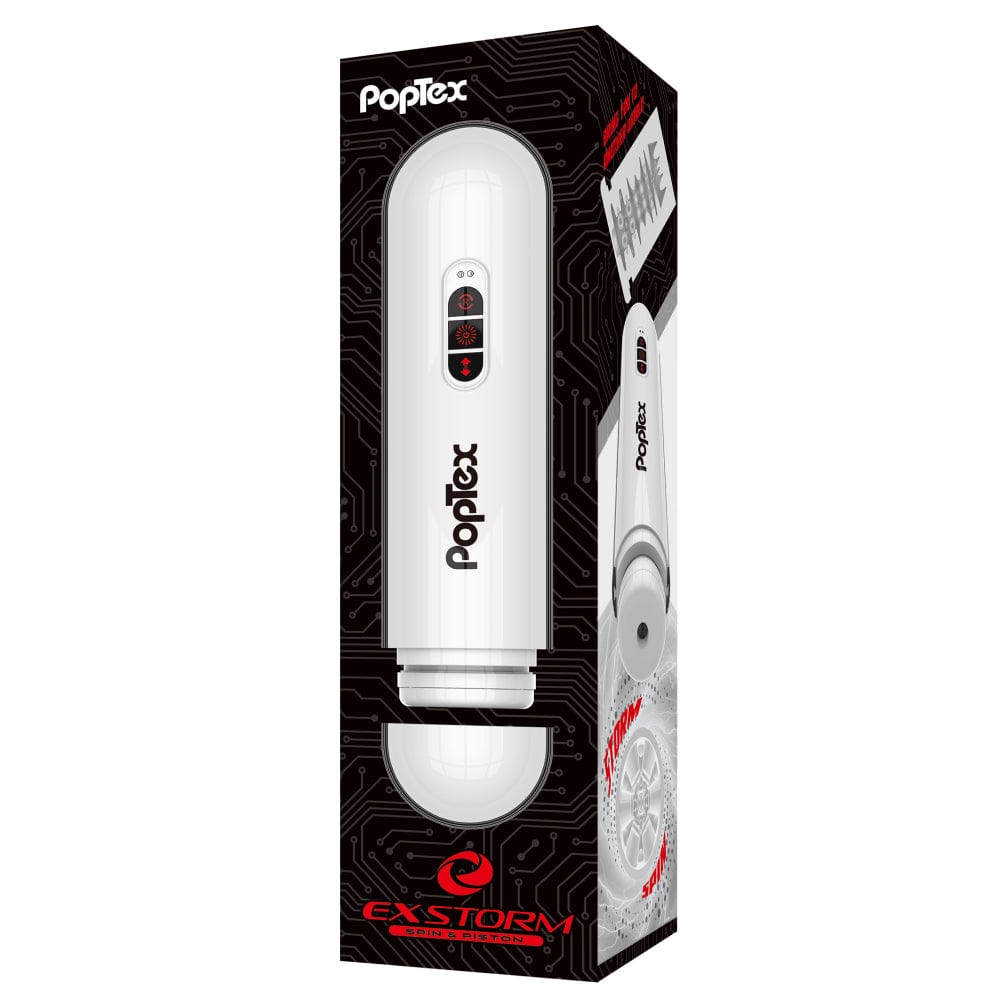 Poptex - Ex Storm Spin and Piston Double Motor Electric Masturbator (White) Masturbator (Hands Free) Rechargeable 4589454650505 CherryAffairs