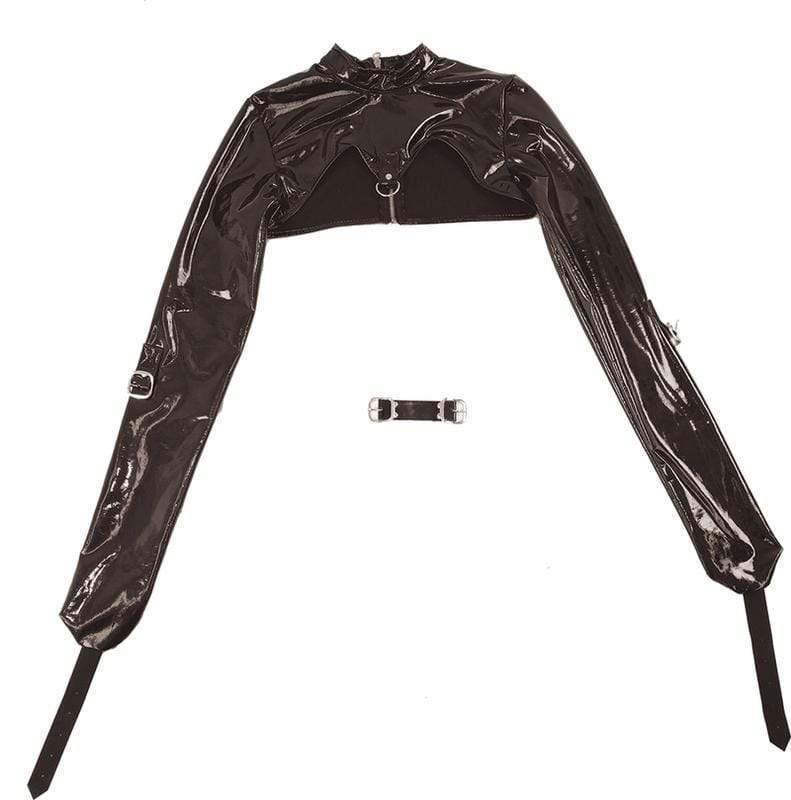 Tamatoys - Shining Enamel BDSM Restraint Suit (Black) Costumes 4589717862171 CherryAffairs