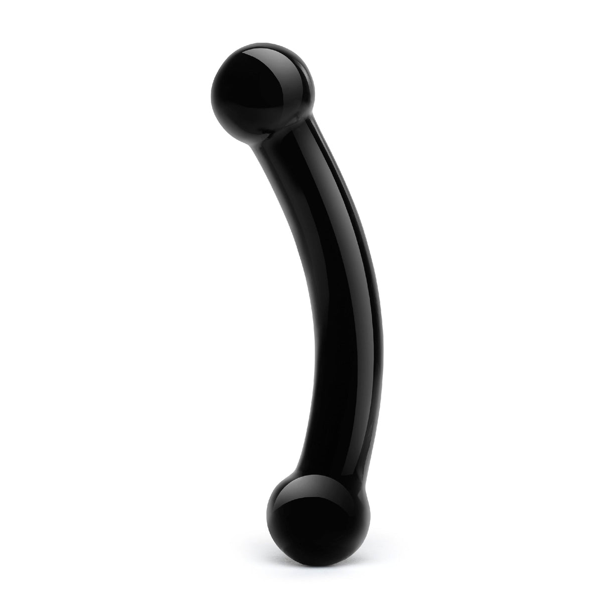 Glas - Double Bull Glass Dildo 5.5’’ (Black) - Black - Glass Dildo (Non Vibration)