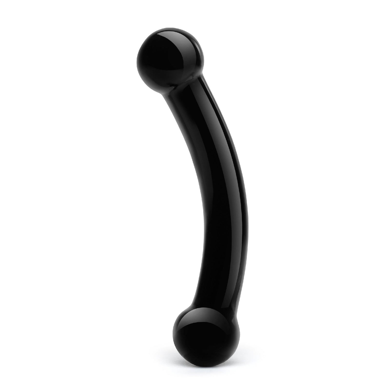 Glas - Double Bull Glass Dildo 5.5’’ (Black) - Black - Glass Dildo (Non Vibration)