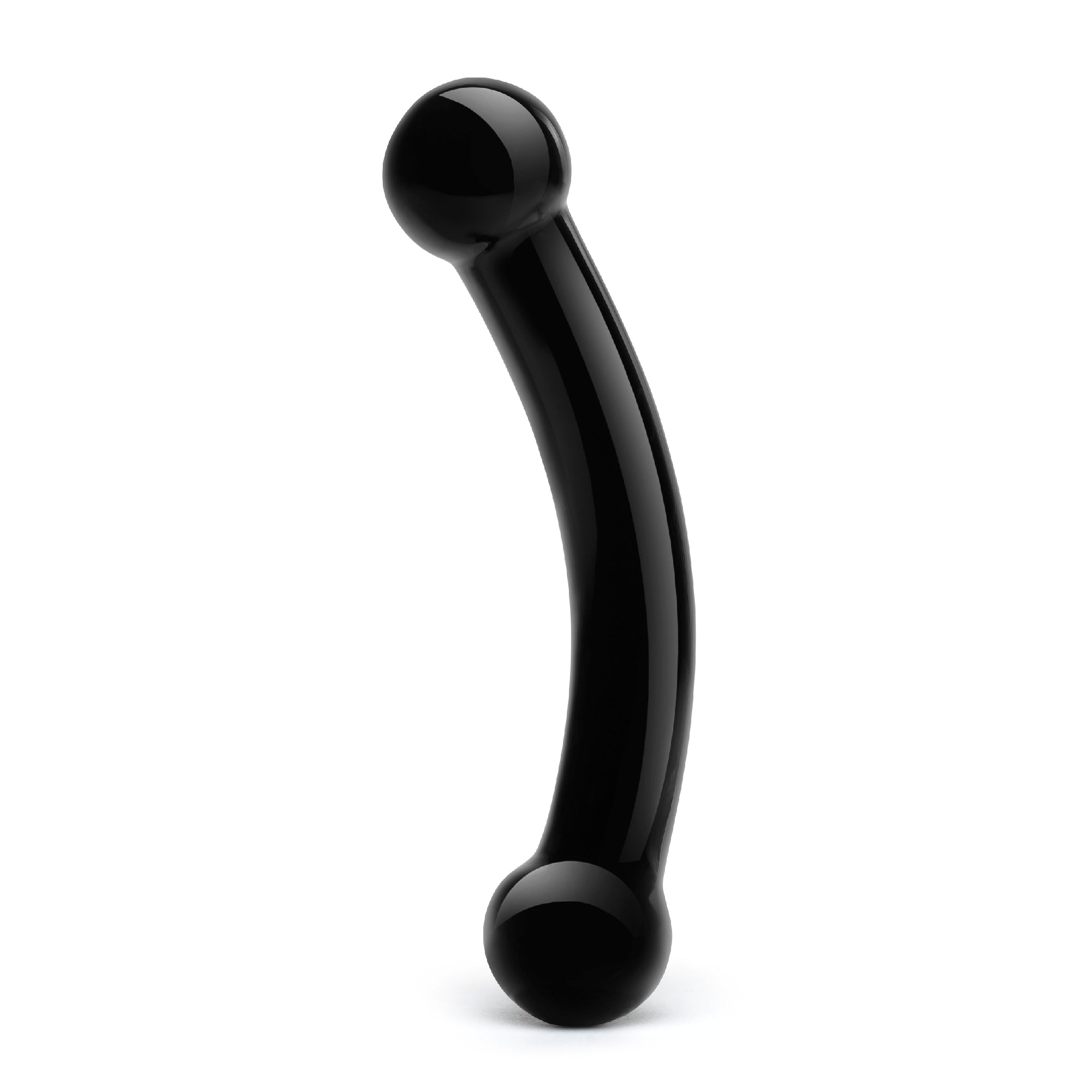 Glas - Double Bull Glass Dildo 5.5’’ (Black) - Black - Glass Dildo (Non Vibration)