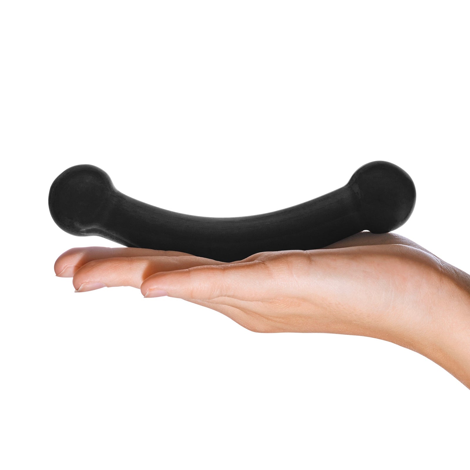 Glas - Double Bull Glass Dildo 5.5’’ (Black) - Black - Glass Dildo (Non Vibration)