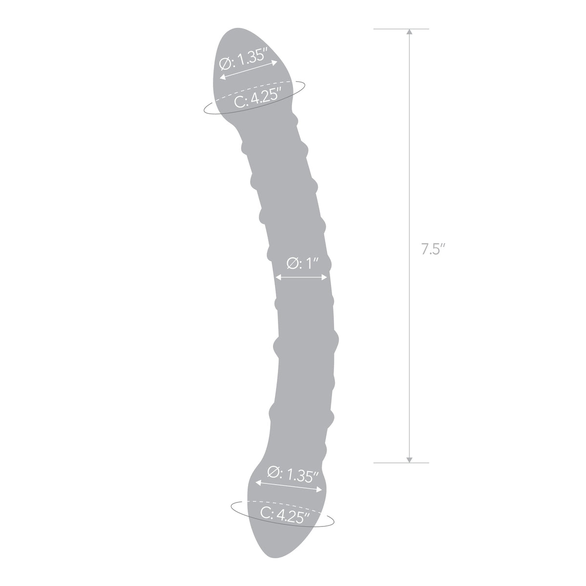 Glas - Double Trouble Glass Dildo 10’’ - Clear - Glass Dildo (Non Vibration)
