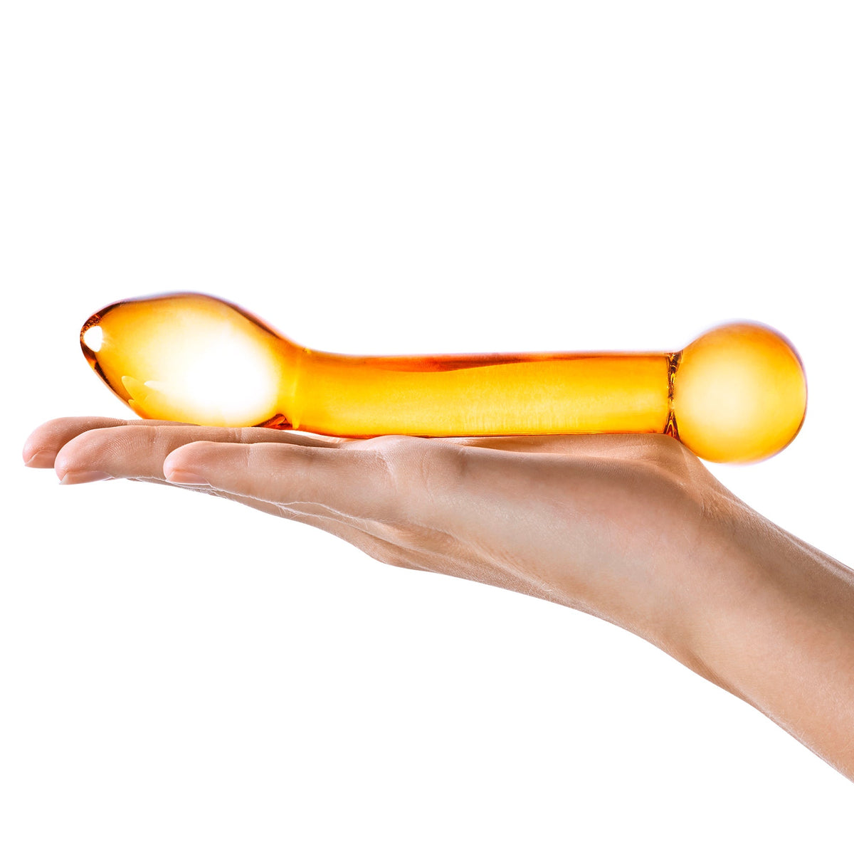 Glas - Honey Dripper Anal Slider 7’’ (Yellow) - Yellow - Glass Anal Plug (Non Vibration)