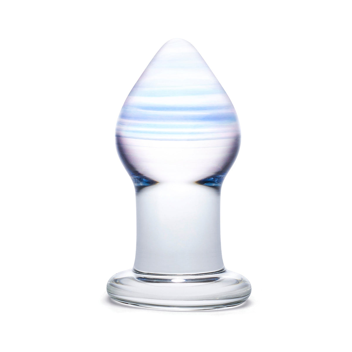 Glas - Amethyst Rain Glass Butt Plug - Clear - Glass Anal Plug (Non Vibration)