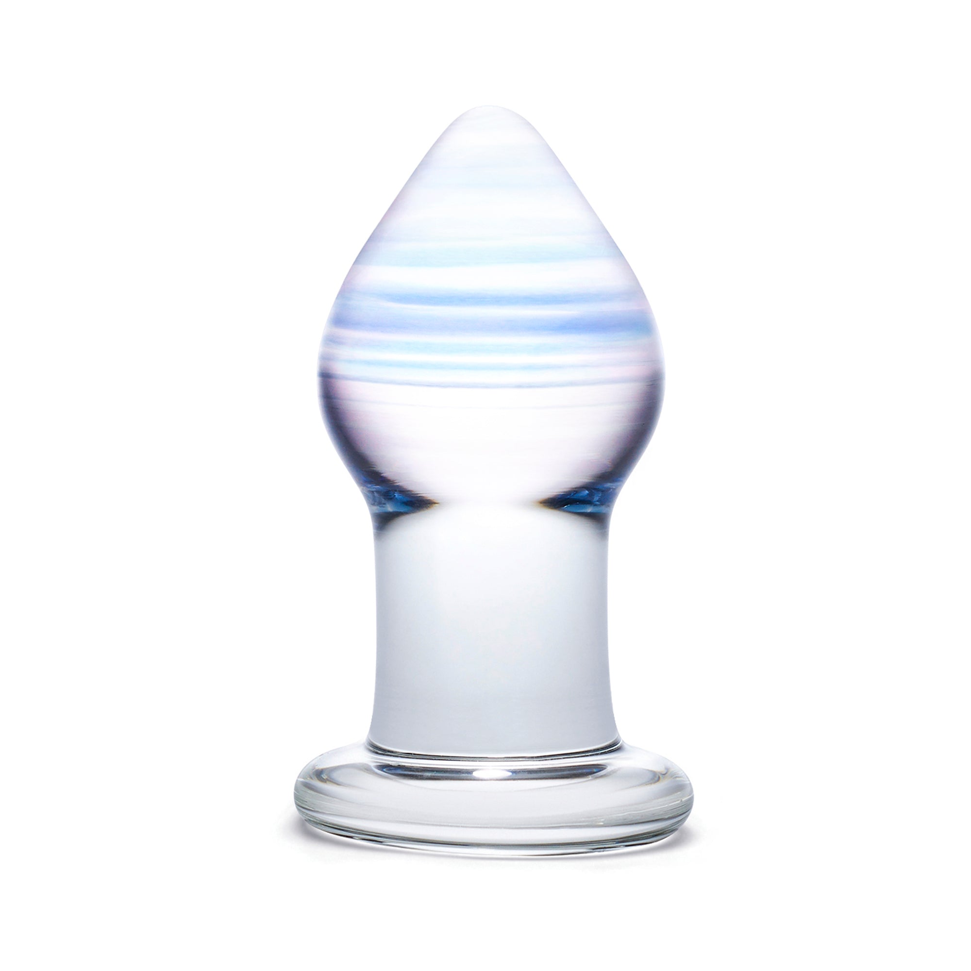 Glas - Amethyst Rain Glass Butt Plug - Clear - Glass Anal Plug (Non Vibration)